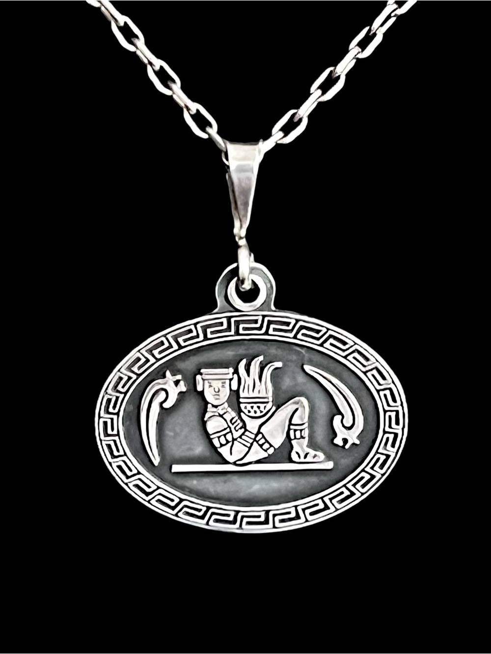 Vintage 13g Taxco Mexico 950 Sterling Silver Unisex Aztec Mayan Pendant